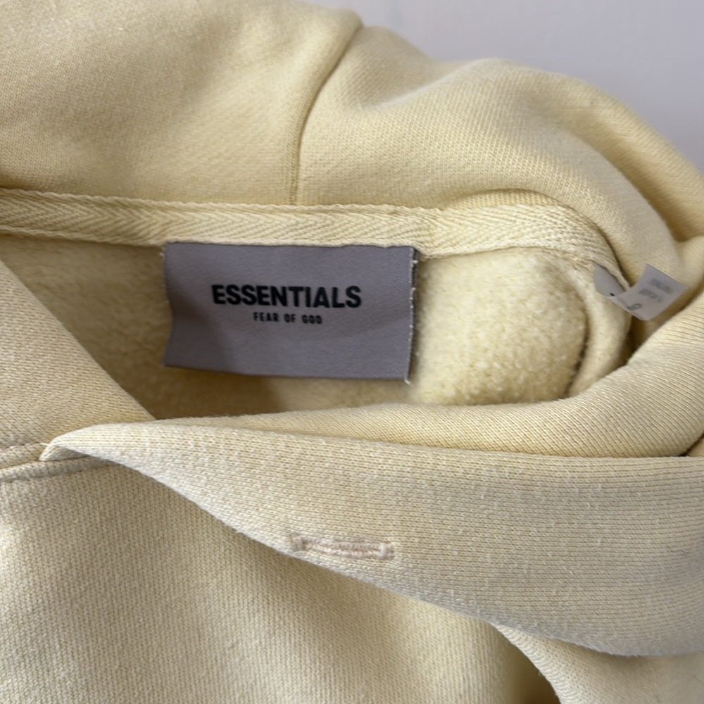 Essentials Fear of God Kids Pull-Over Hoodie Lemonade Size M (8) - Picture 8 of 10